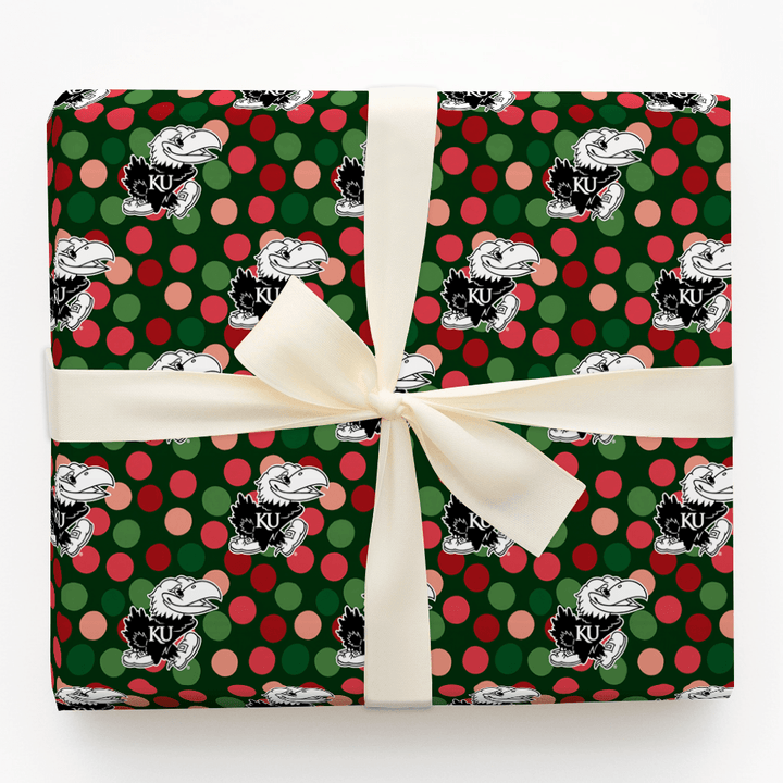 Jayhawk Winter Dots - Wrapping Paper - Aspen & Arlo