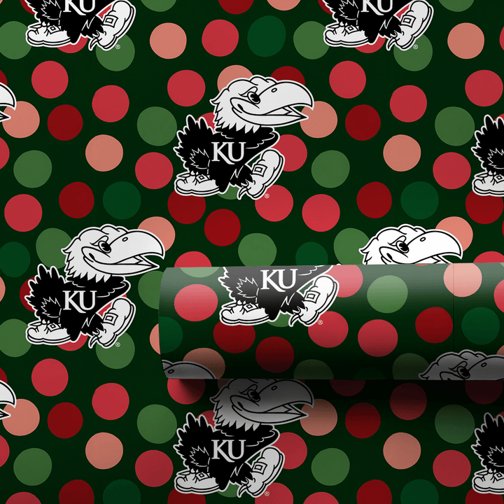 Jayhawk Winter Dots - Wrapping Paper - Aspen & Arlo
