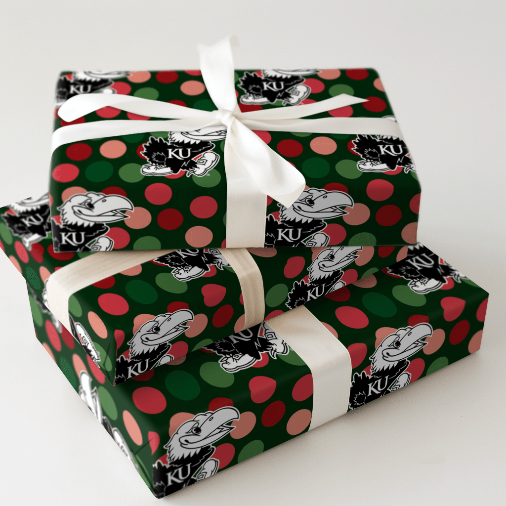 Jayhawk Winter Dots - Wrapping Paper - Aspen & Arlo