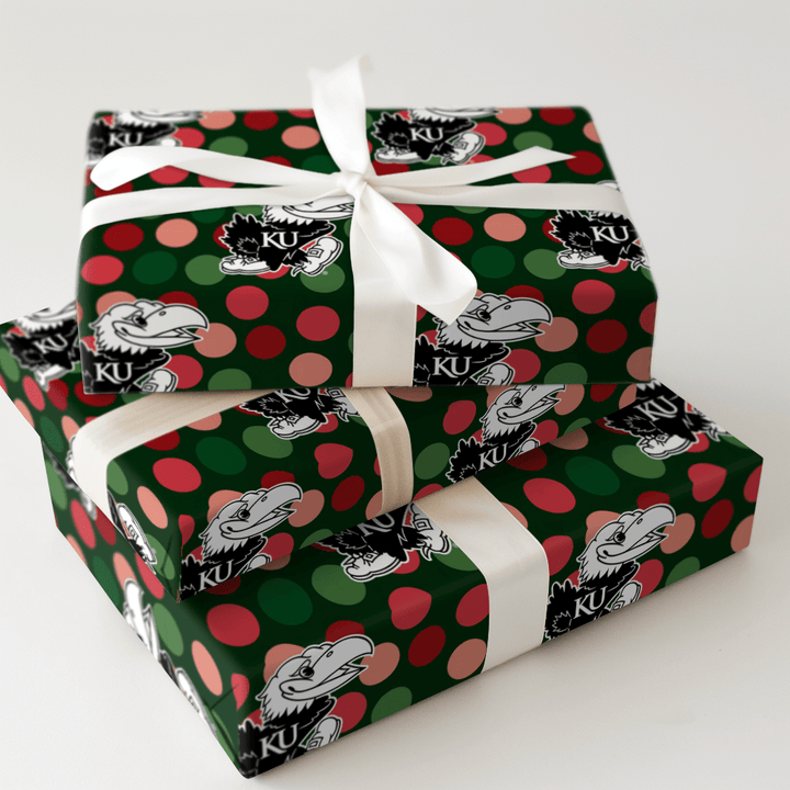 Jayhawk Winter Dots - Wrapping Paper - Aspen & Arlo