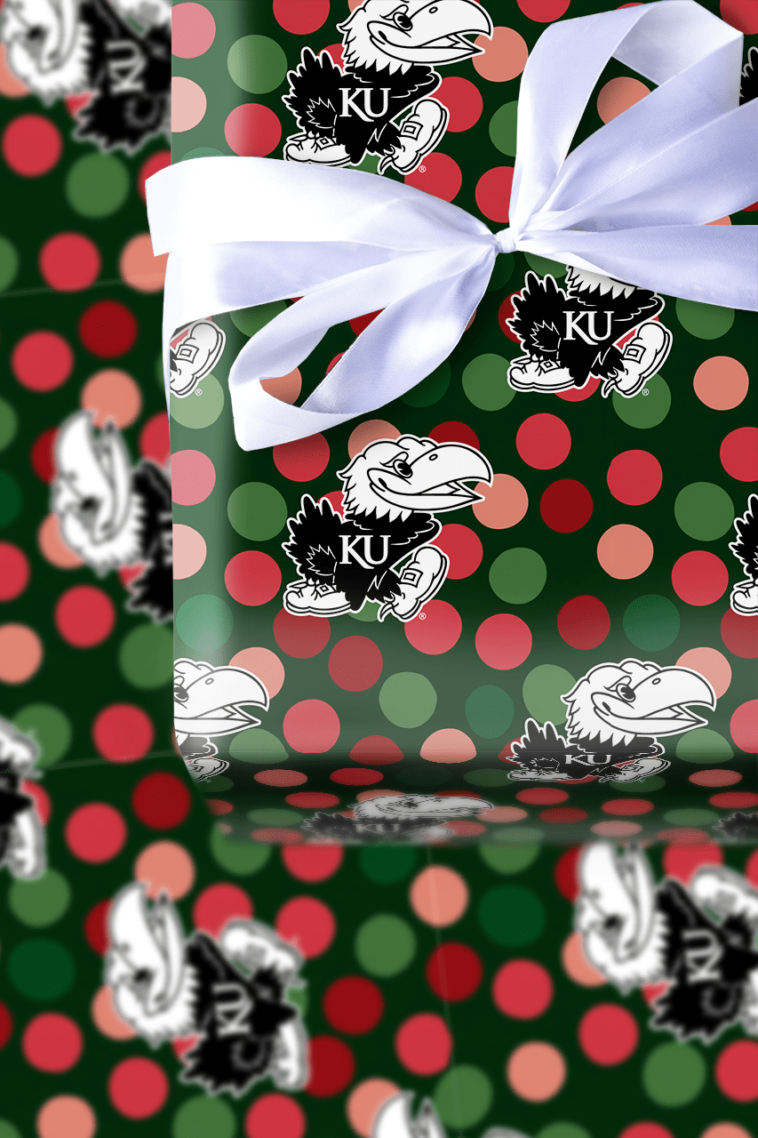 Jayhawk Winter Dots - Wrapping Paper - Aspen & Arlo