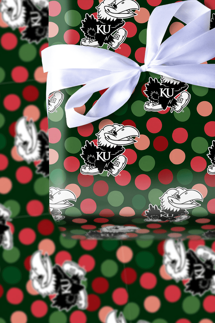 Jayhawk Winter Dots - Wrapping Paper - Aspen & Arlo