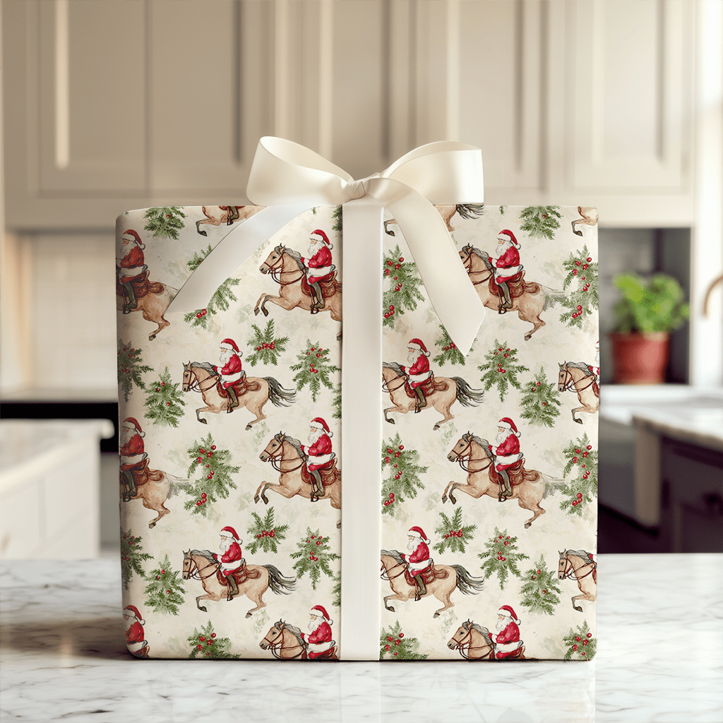 Santa's Horsepower - Wrapping Paper - Aspen & Arlo