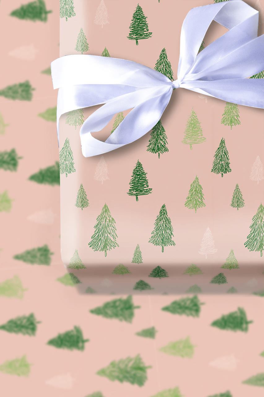 Pink Trees Please - Wrapping Paper - Aspen & Arlo
