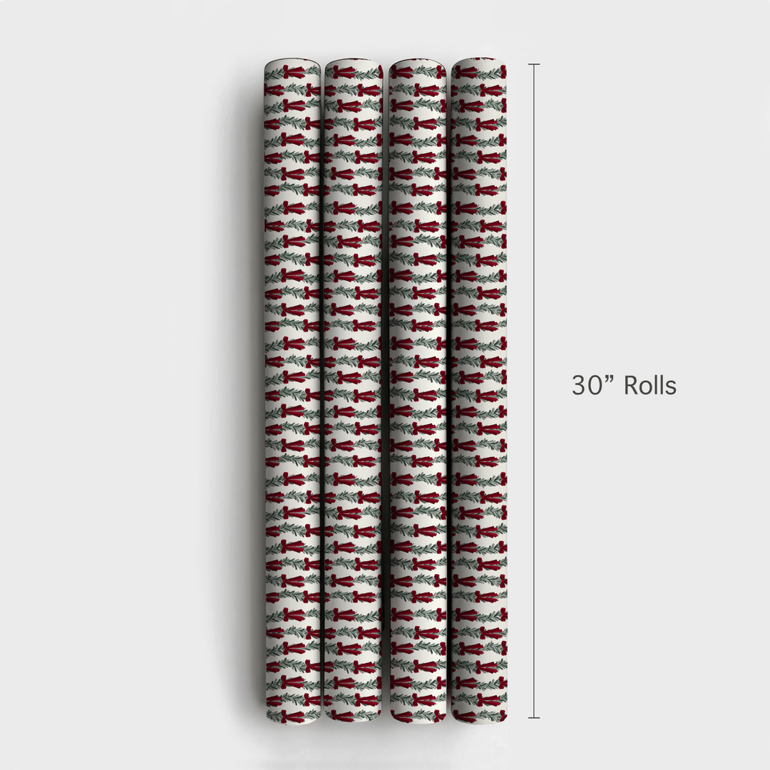 Rows of Garland and Bows - Wrapping Paper - Aspen & Arlo
