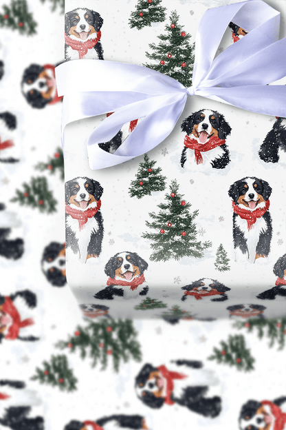 Snow Day for Bernese Mountain Dogs - Wrapping Paper - Aspen & Arlo