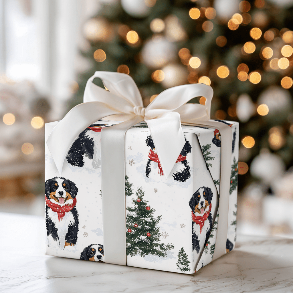 Snow Day for Bernese Mountain Dogs - Wrapping Paper - Aspen & Arlo