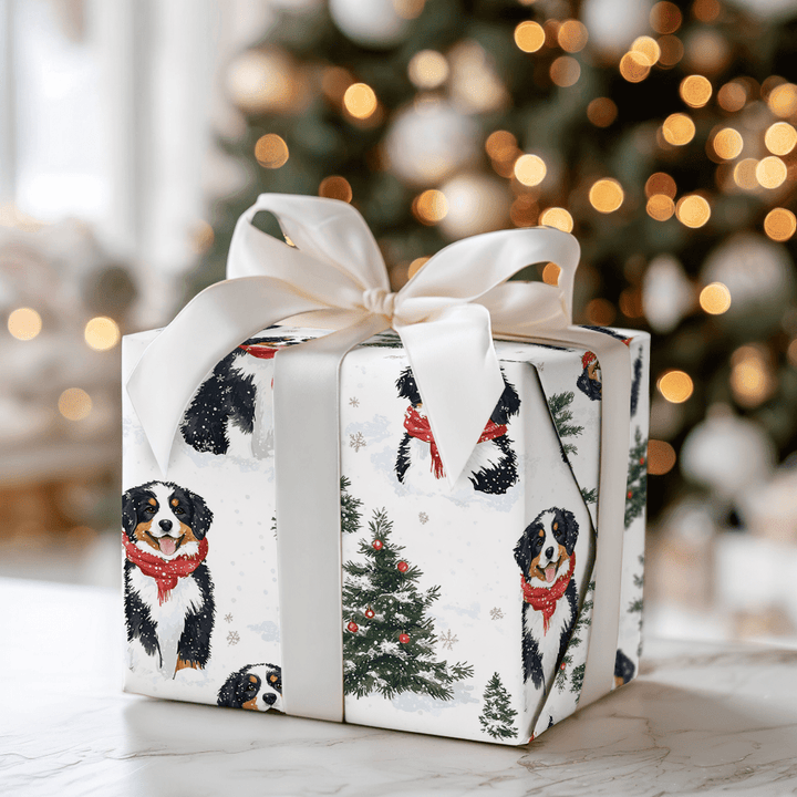 Snow Day for Bernese Mountain Dogs - Wrapping Paper - Aspen & Arlo