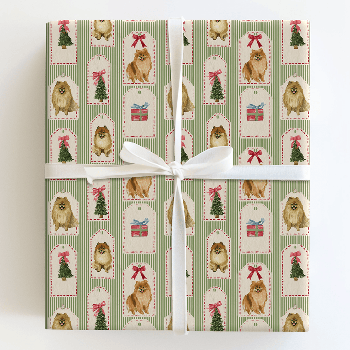 Pomeranian Christmas Tags - Wrapping Paper - Aspen & Arlo