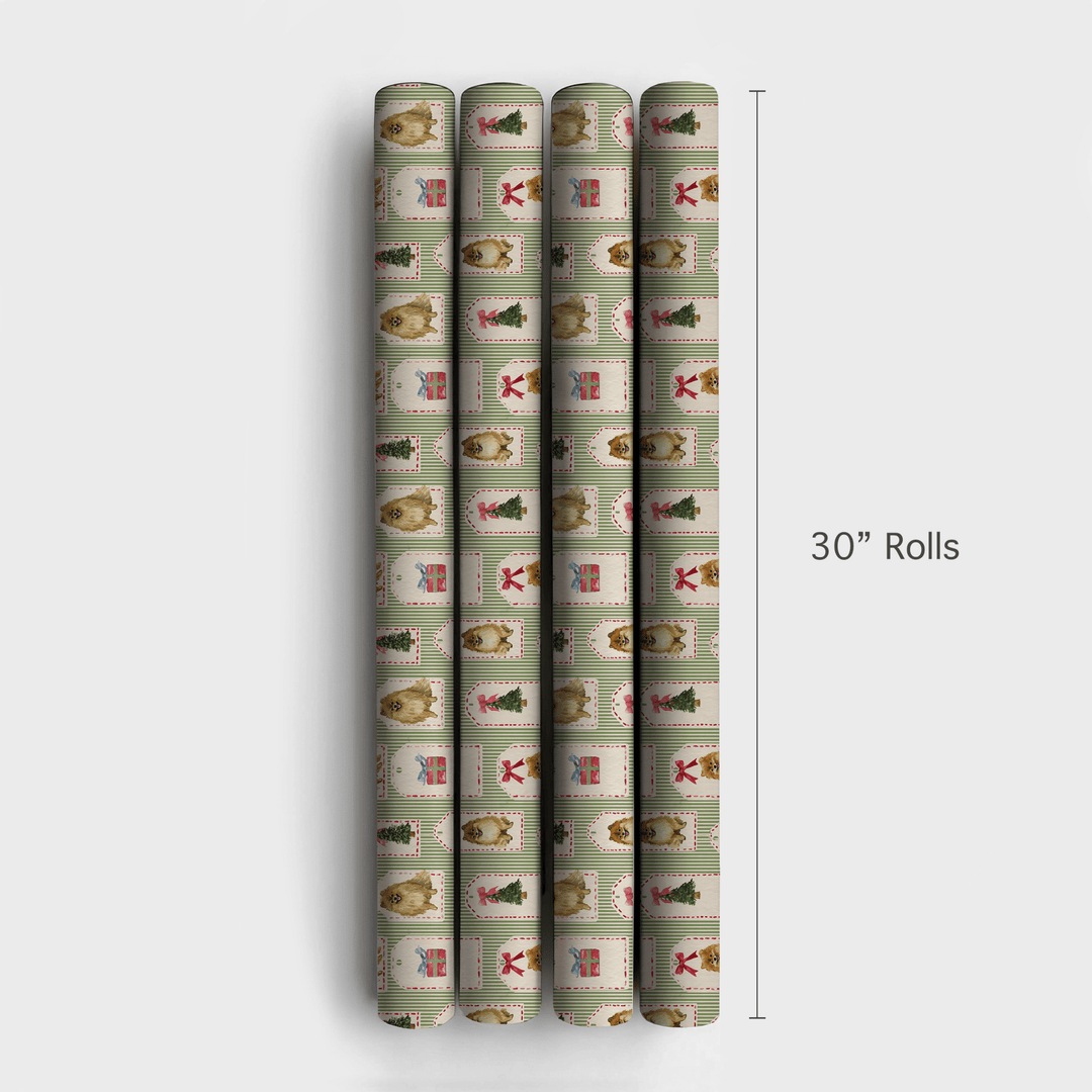 Pomeranian Christmas Tags - Wrapping Paper - Aspen & Arlo