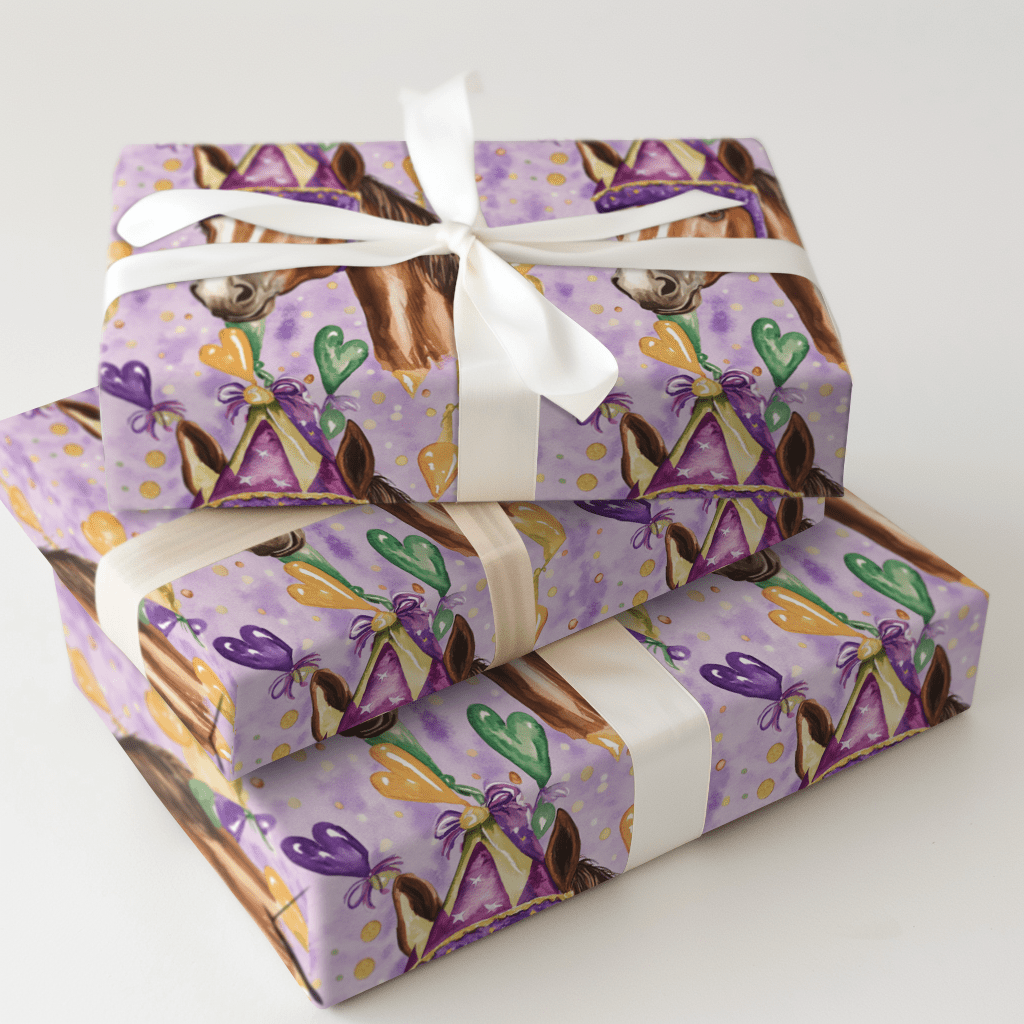 Mardi Gras Tennessee Walking Horse - Wrapping Paper - Aspen & Arlo