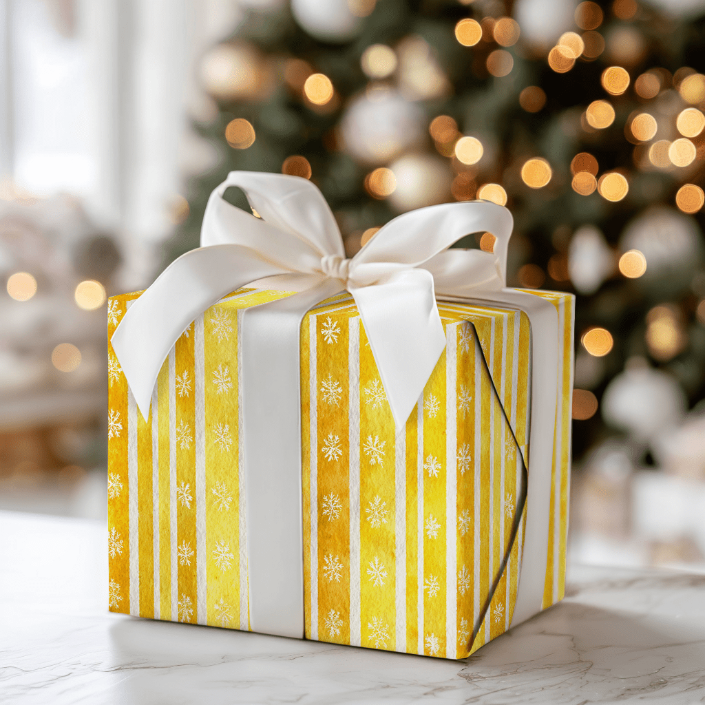 Goldenrod Snowflake - Wrapping Paper - Aspen & Arlo