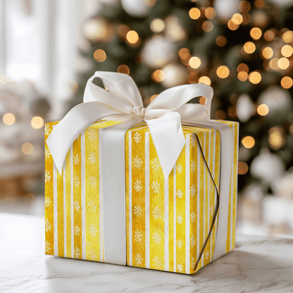Goldenrod Snowflake - Wrapping Paper - Aspen & Arlo