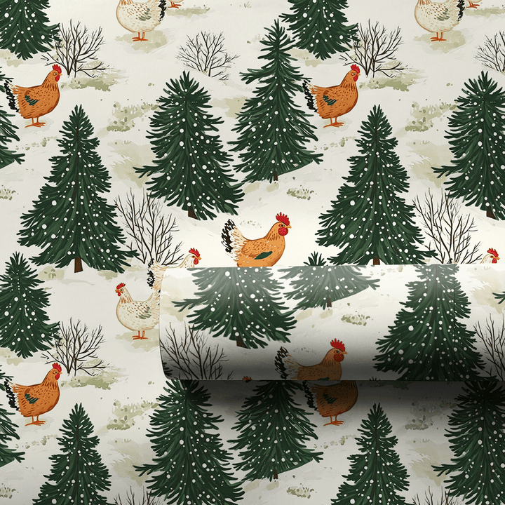 Chicken Winter - Wrapping Paper - Aspen & Arlo