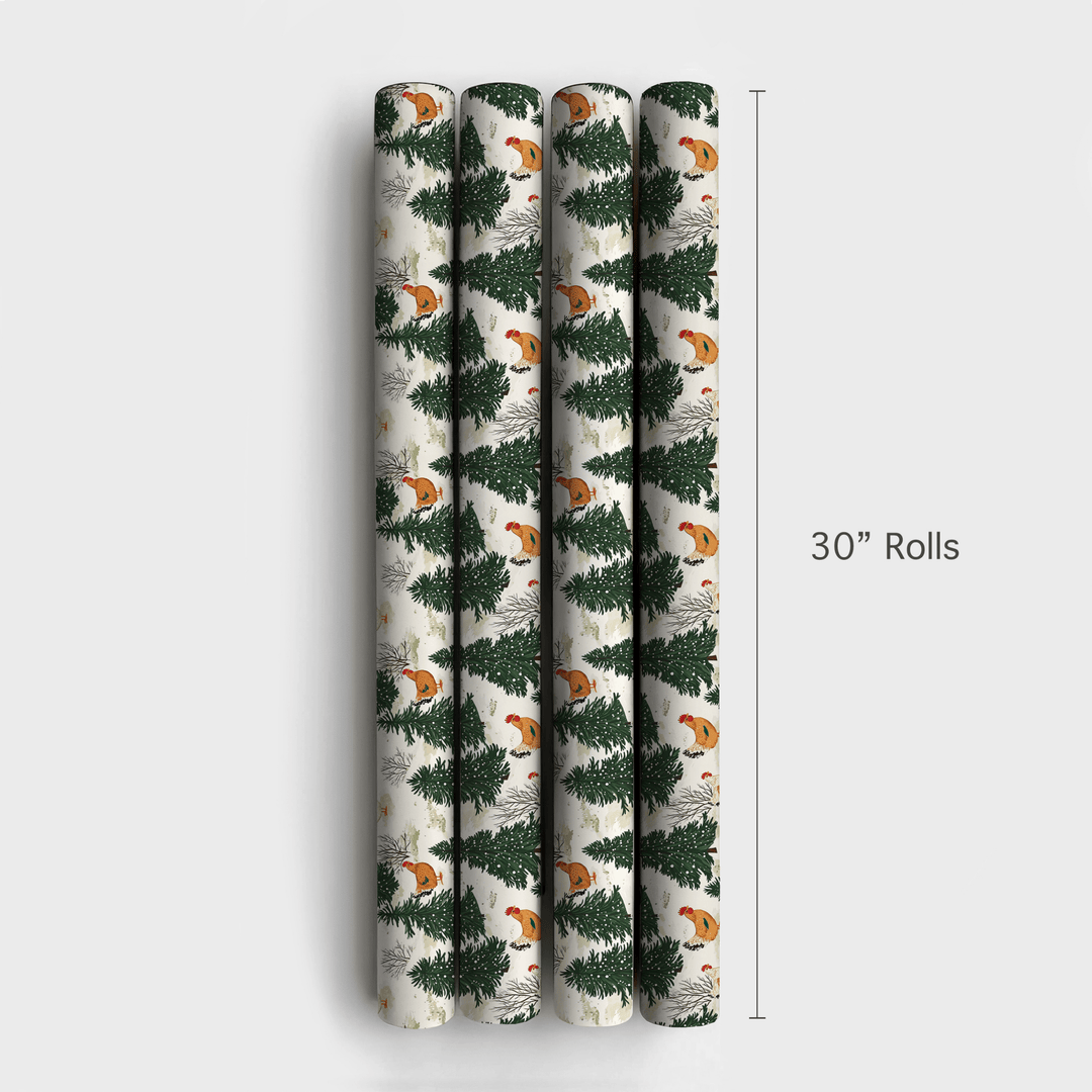 Chicken Winter - Wrapping Paper - Aspen & Arlo