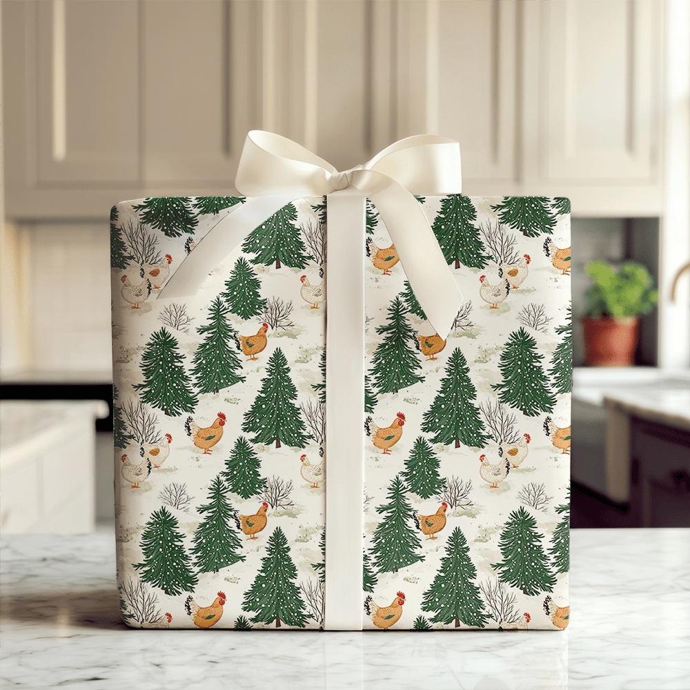 Chicken Winter - Wrapping Paper - Aspen & Arlo