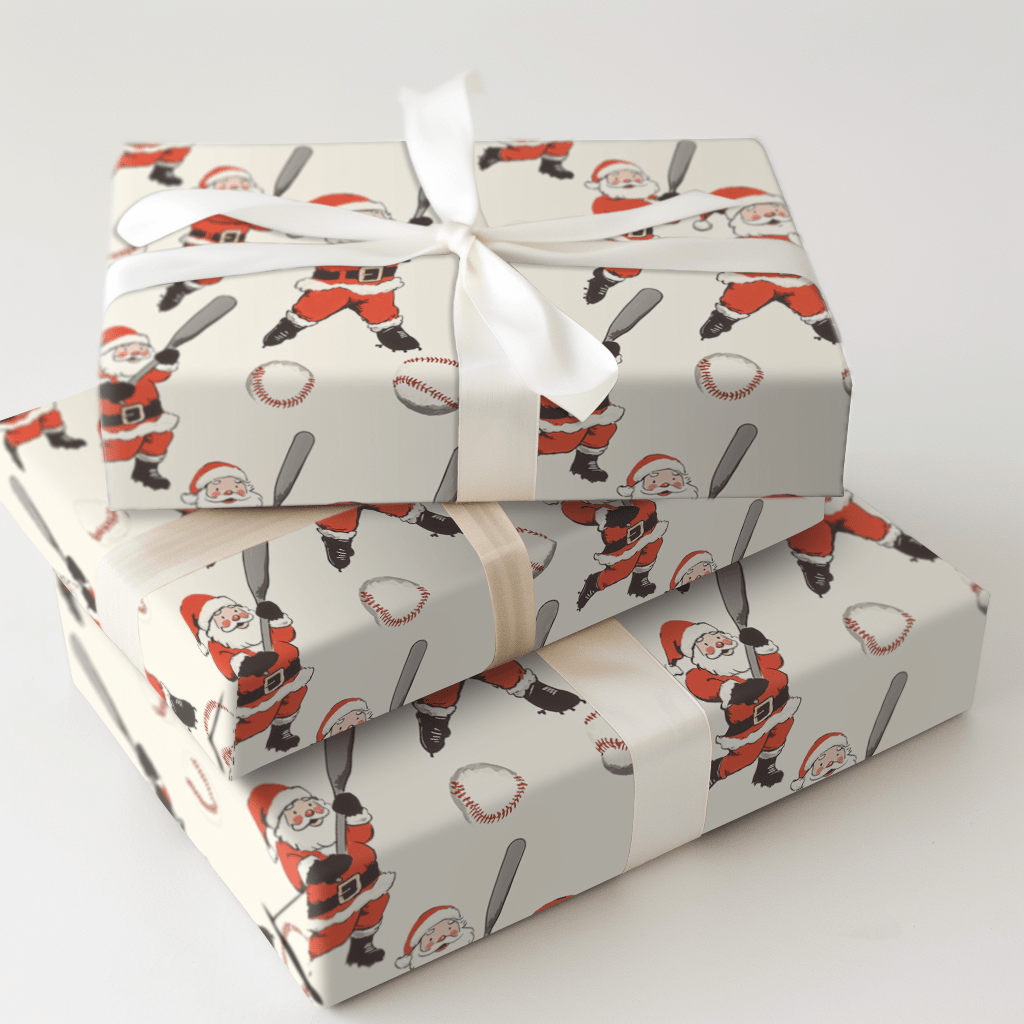 Ho Ho Home Run - Wrapping Paper - Aspen & Arlo