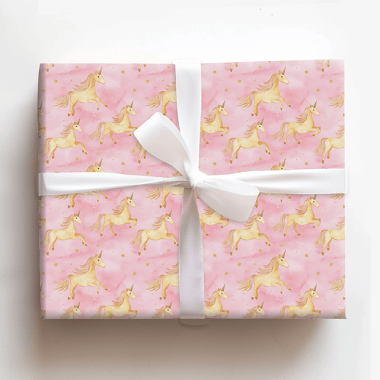 Gold Magic Unicorn - Wrapping Paper - Aspen & Arlo