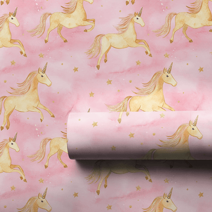 Gold Magic Unicorn - Wrapping Paper - Aspen & Arlo