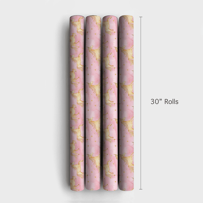 Gold Magic Unicorn - Wrapping Paper - Aspen & Arlo