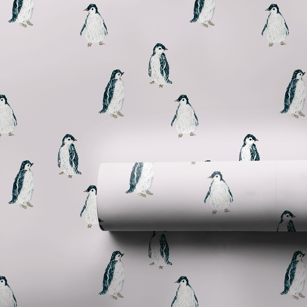 Poppy Penguins_ - Wrapping Paper - Aspen & Arlo