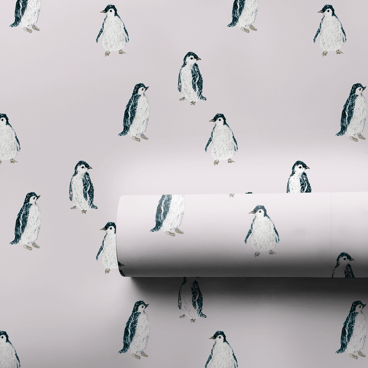 Poppy Penguins_ - Wrapping Paper - Aspen & Arlo