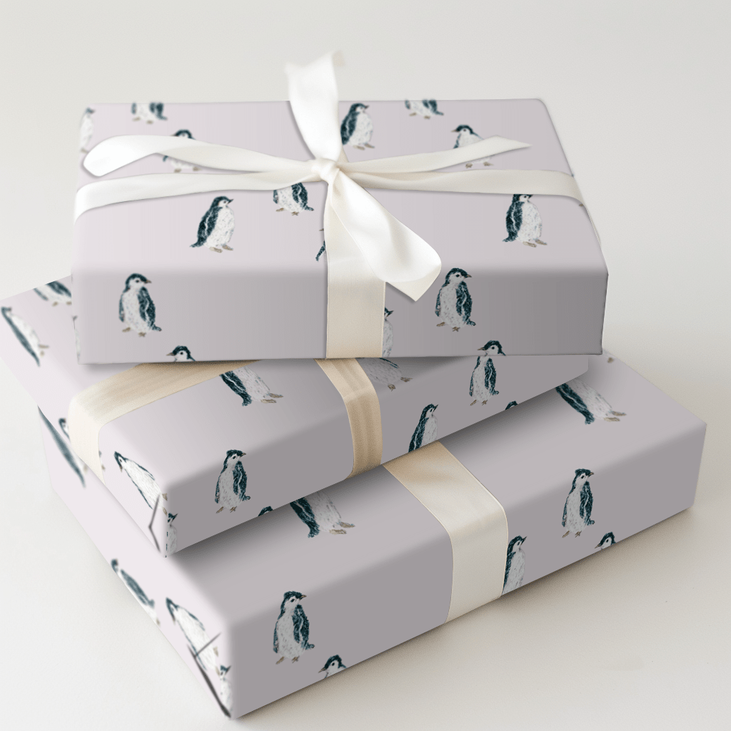 Poppy Penguins_ - Wrapping Paper - Aspen & Arlo