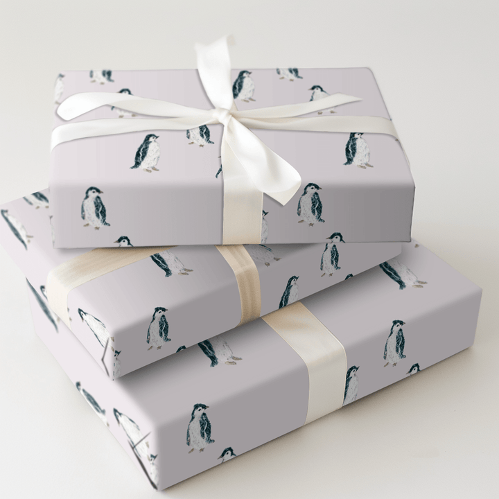 Poppy Penguins_ - Wrapping Paper - Aspen & Arlo