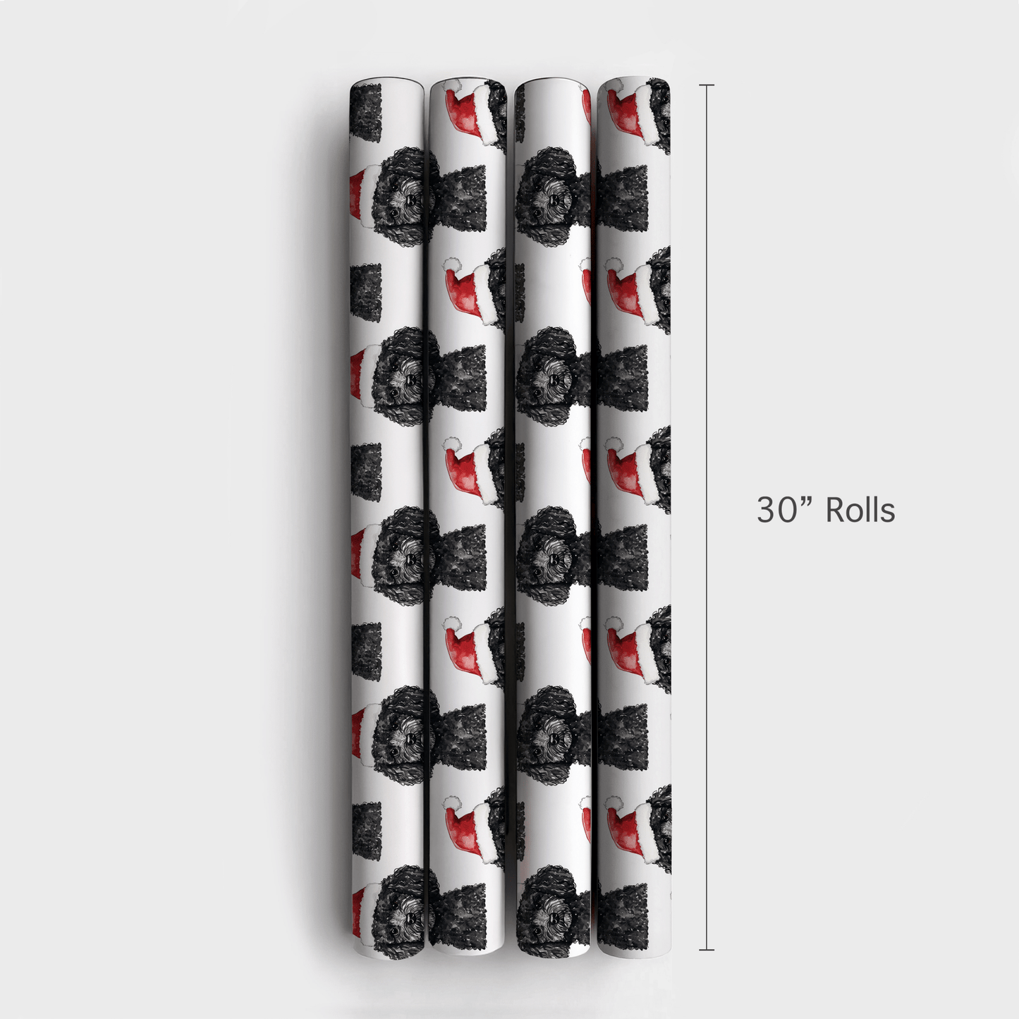 Black Poodle Santa - Wrapping Paper - Aspen & Arlo