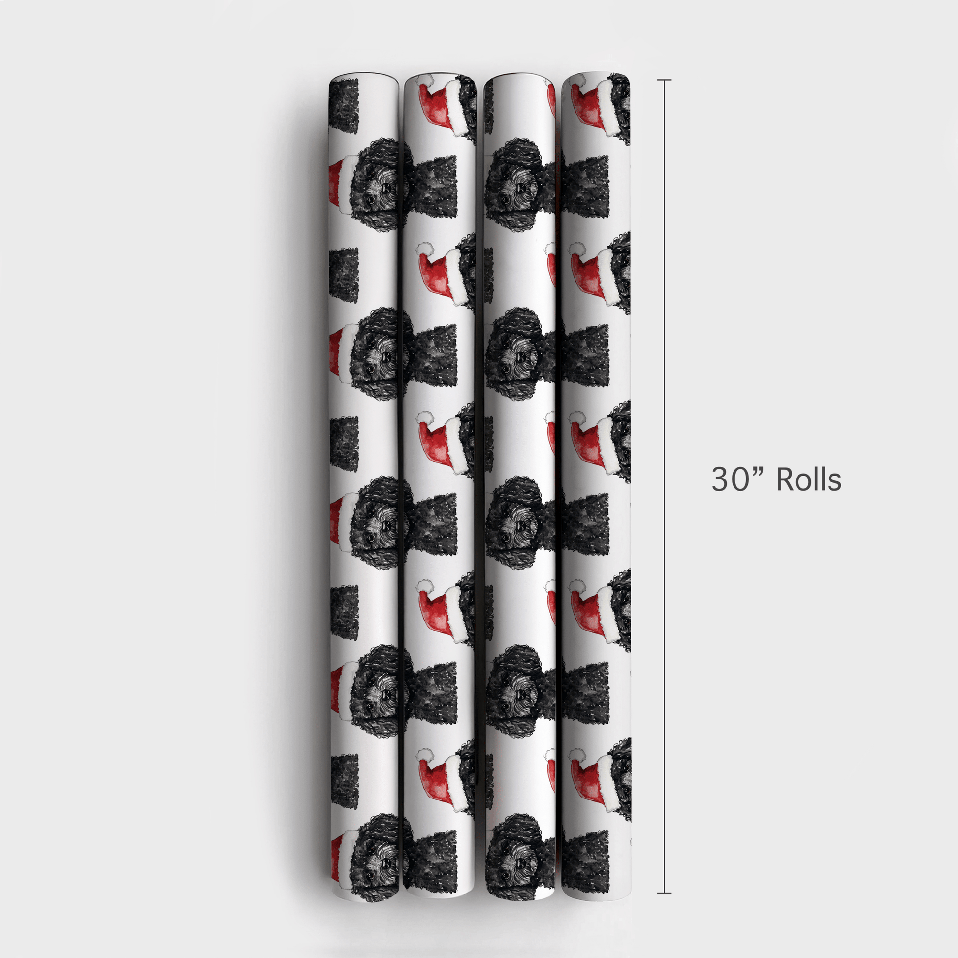 Black Poodle Santa - Wrapping Paper - Aspen & Arlo