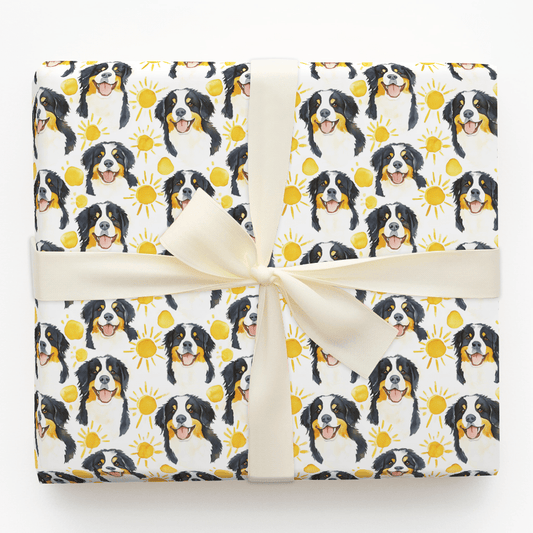 Sunny Day with the Bernese Mountain Dogs - Wrapping Paper - Aspen & Arlo