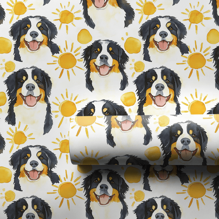 Sunny Day with the Bernese Mountain Dogs - Wrapping Paper - Aspen & Arlo