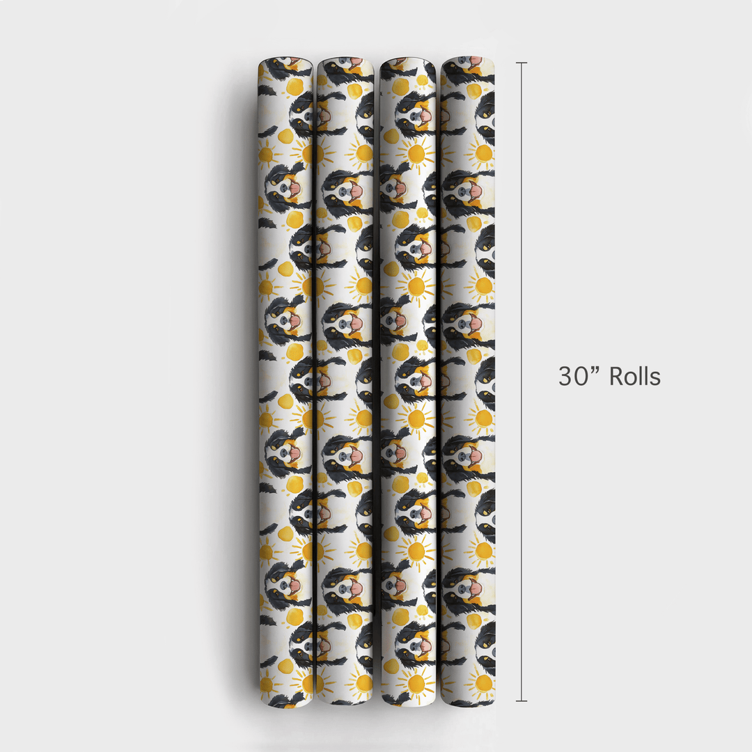 Sunny Day with the Bernese Mountain Dogs - Wrapping Paper - Aspen & Arlo