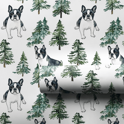 Snow Day for Boston Terriers - Wrapping Paper - Aspen & Arlo