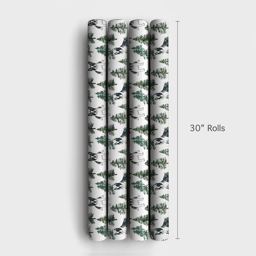 Snow Day for Boston Terriers - Wrapping Paper - Aspen & Arlo