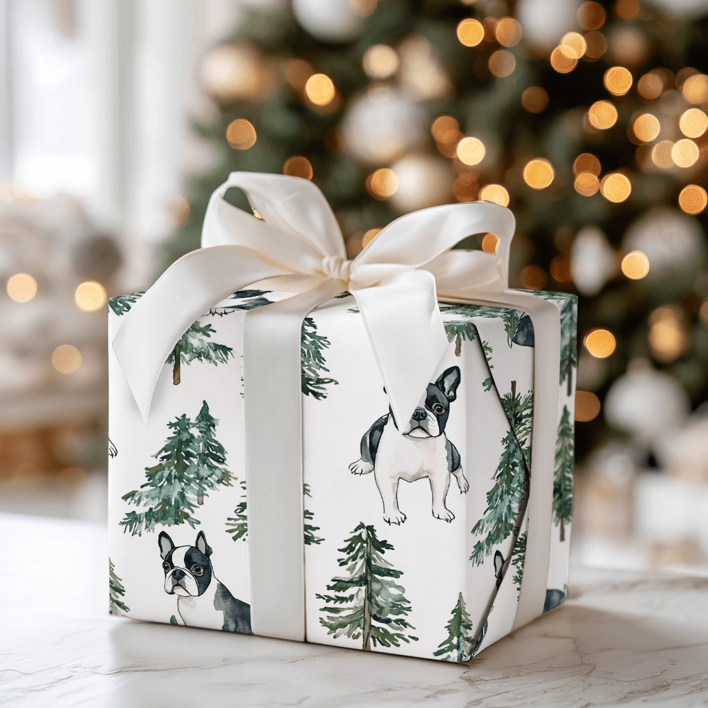 Snow Day for Boston Terriers - Wrapping Paper - Aspen & Arlo