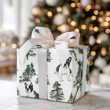 Snow Day for Boston Terriers - Wrapping Paper - Aspen & Arlo