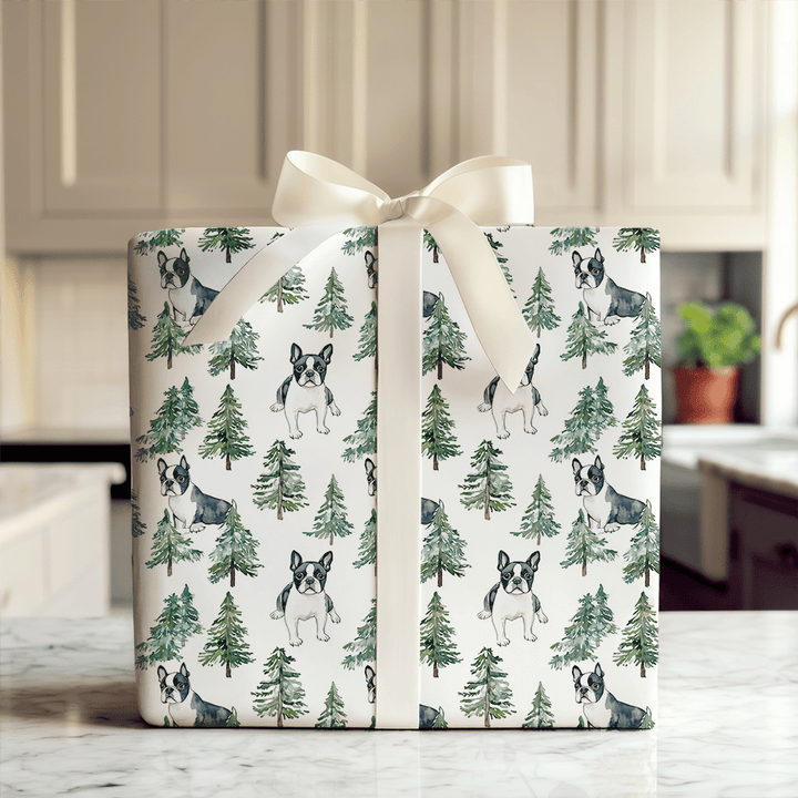 Snow Day for Boston Terriers - Wrapping Paper - Aspen & Arlo