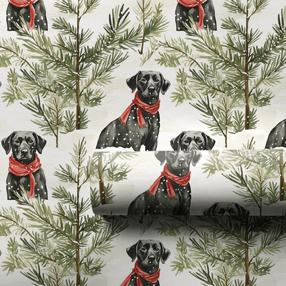 Snowfield Black Lab - Wrapping Paper - Aspen & Arlo