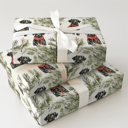 Snowfield Black Lab - Wrapping Paper - Aspen & Arlo