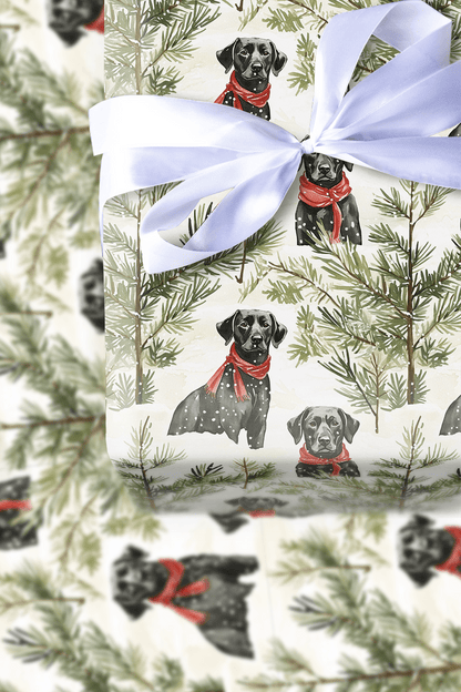 Snowfield Black Lab - Wrapping Paper - Aspen & Arlo