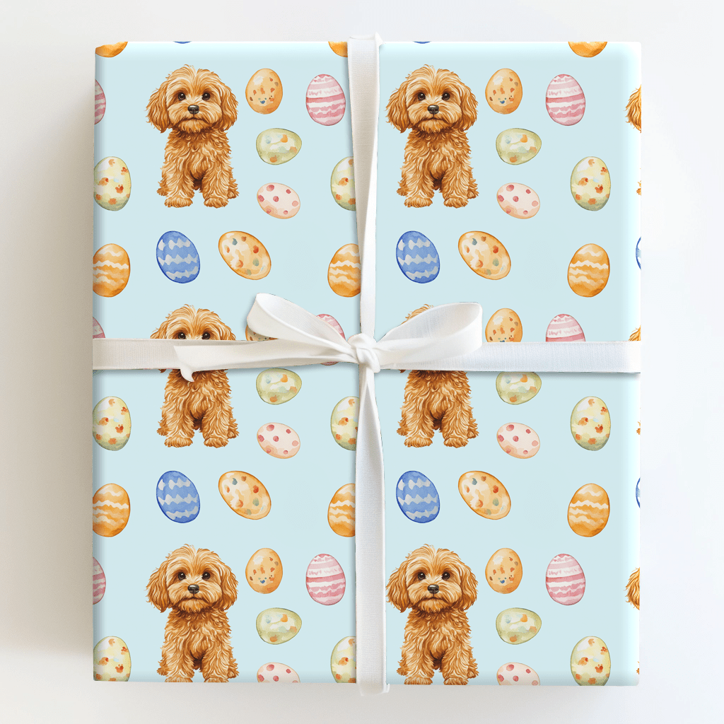 Easter Eggs with the Cavapoo - Wrapping Paper - Aspen & Arlo