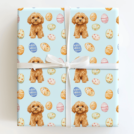 Easter Eggs with the Cavapoo - Wrapping Paper - Aspen & Arlo