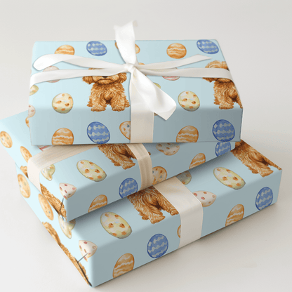Easter Eggs with the Cavapoo - Wrapping Paper - Aspen & Arlo