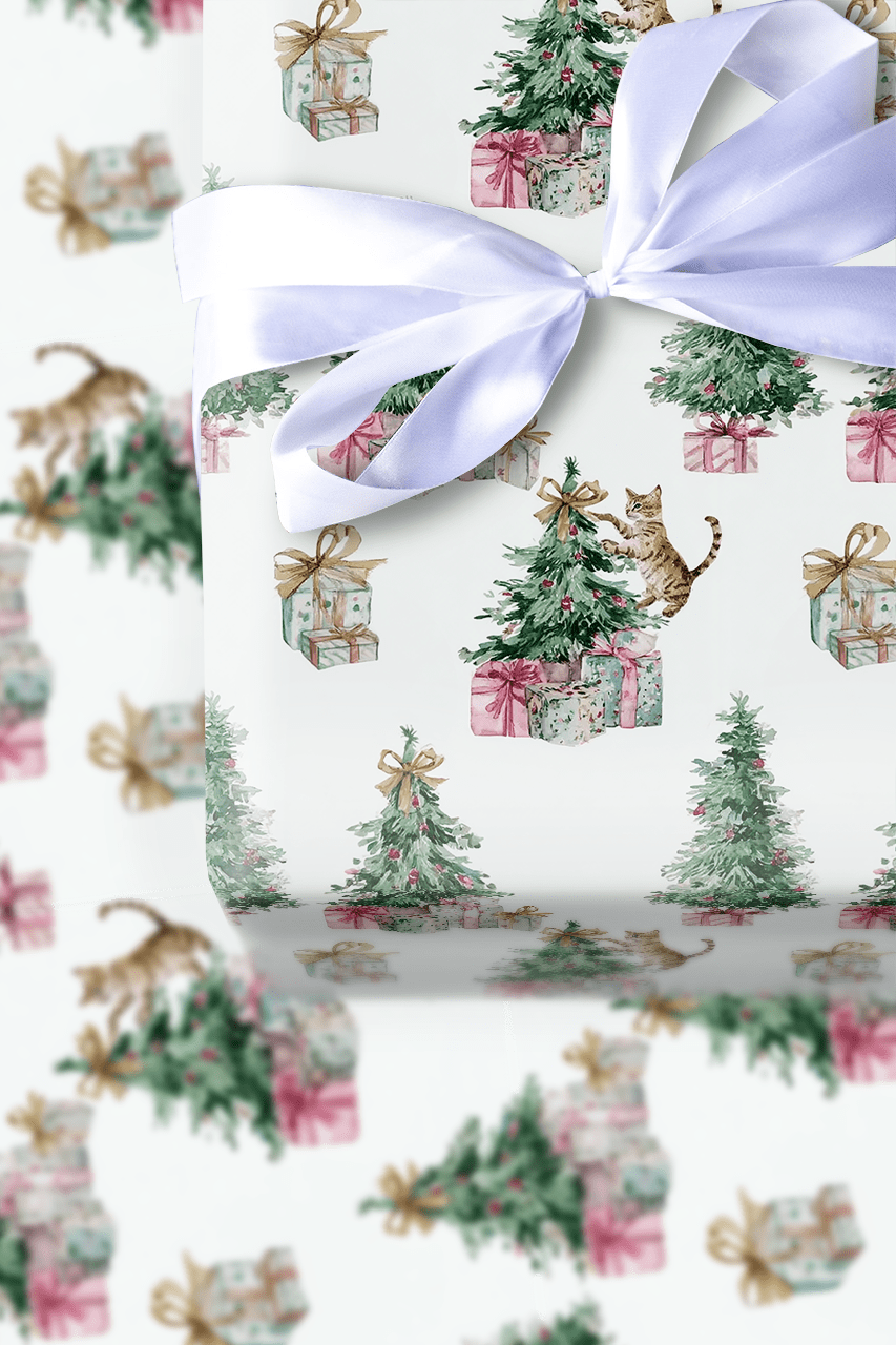Kitty Claus - Wrapping Paper - Aspen & Arlo