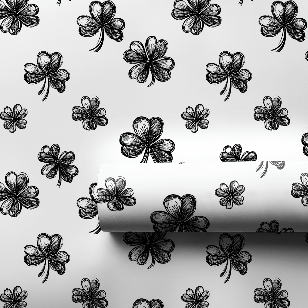 Sketchy Clovers - Wrapping Paper - Aspen & Arlo