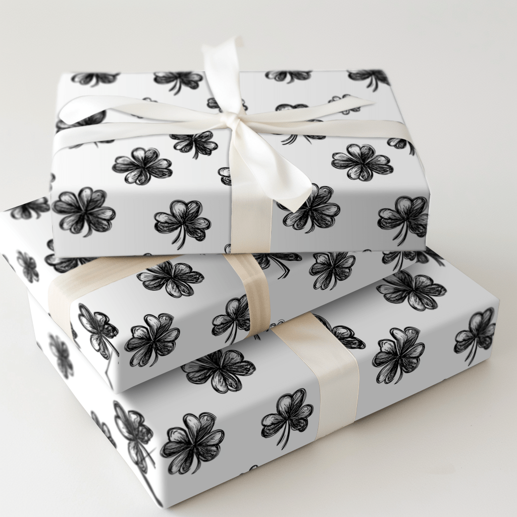 Sketchy Clovers - Wrapping Paper - Aspen & Arlo