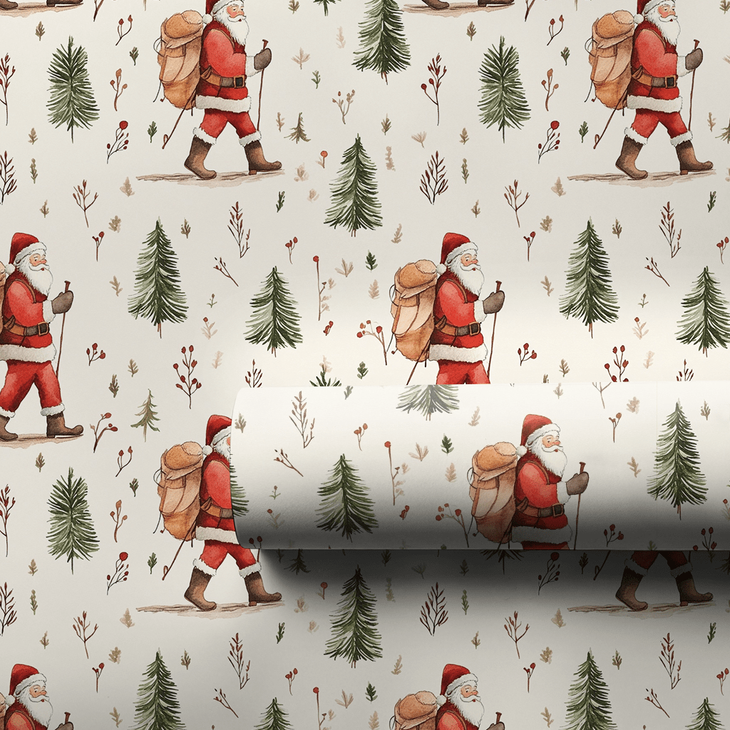 Hike Santa Hike - Wrapping Paper - Aspen & Arlo