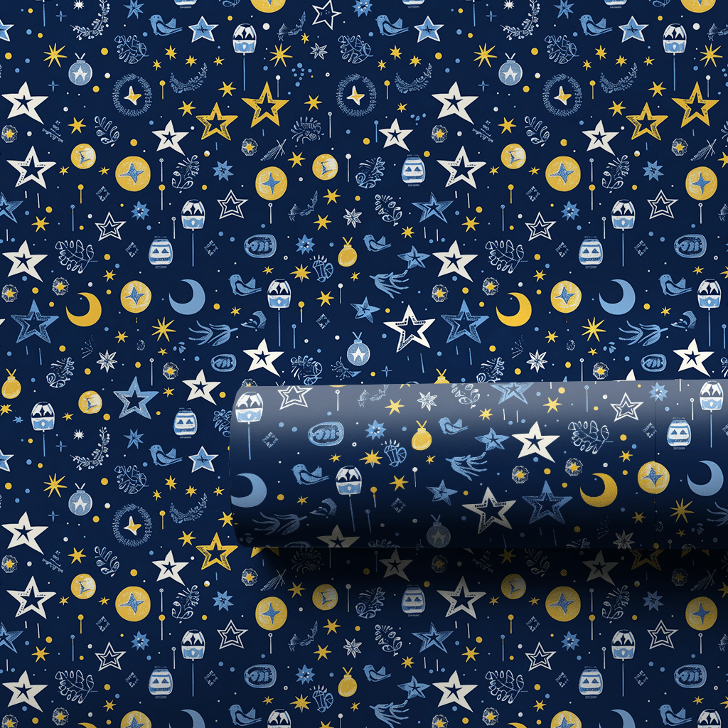 Blue Star Sky - Wrapping Paper - Aspen & Arlo