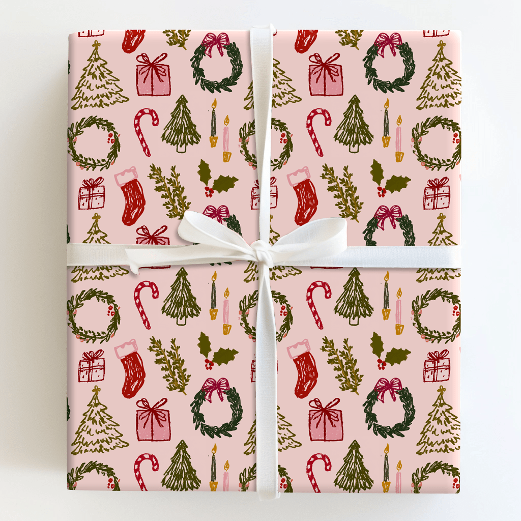 Holly Jolly Doodles - Wrapping Paper - Aspen & Arlo